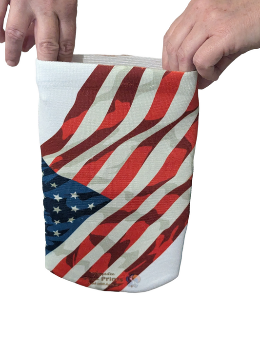 Heal with Appeal Amputee stump sock, Vintage American Flag Angled V1, 3Ply stump sock